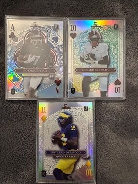 KC Concepcion 2/3, Germie Bernard 1/3, Bryce Underwood 2/2 Football cards 🔥